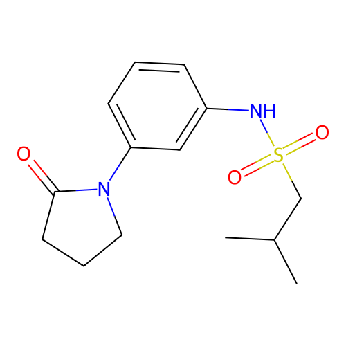 2-methyl-N-[3-(2-oxopyrrolidin-1-yl)phenyl]propane-1-sulfonamide structure