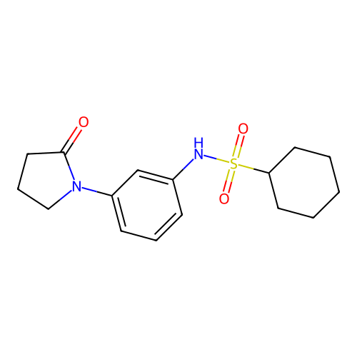 N-[3-(2-oxopyrrolidin-1-yl)phenyl]cyclohexanesulfonamide structure