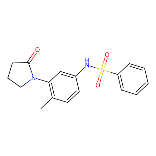 N-[4-methyl-3-(2-oxopyrrolidin-1-yl)phenyl]benzenesulfonamide structure