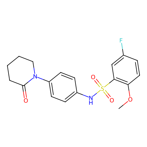 5-fluoro-2-methoxy-N-(4-(2-oxopiperidin-1-yl)phenyl)benzenesulfonamide structure