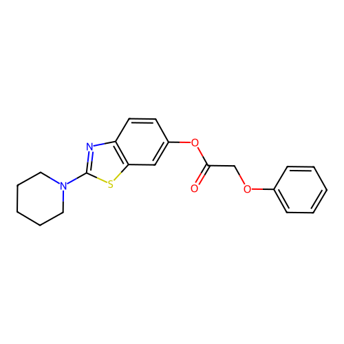 2-(Piperidin-1-yl)benzo[d]thiazol-6-yl 2-phenoxyacetate structure