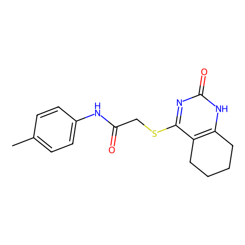 2-((2-oxo-1,2,5,6,7,8-hexahydroquinazolin-4-yl)thio)-N-(p-tolyl)acetamide structure