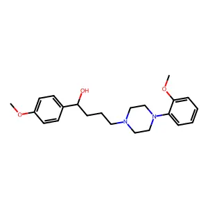 Benzyl alcohol, 4-methoxy-alpha-(3-(4-(o-methoxyphenyl)-1-piperazinyl)propyl)- structure