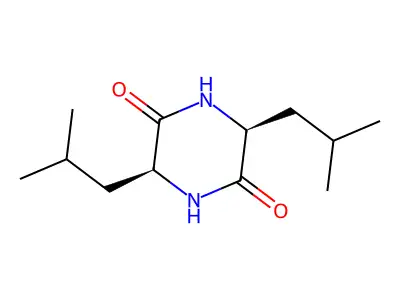 2,5-Piperazinedione, 3,6-bis(2-methylpropyl)- structure