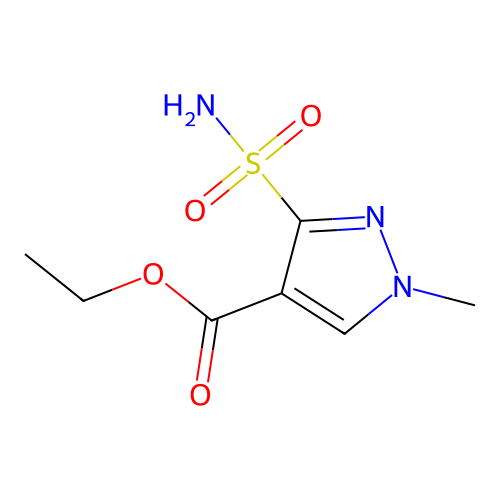 1H-Pyrazole-4-carboxylic acid, 3-(aminosulfonyl)-1-methyl-, ethyl ester structure