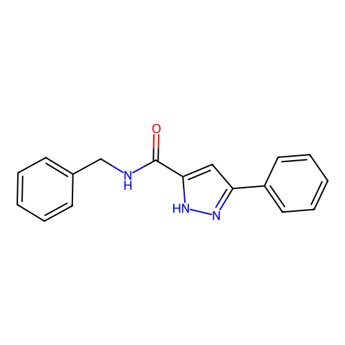 N-benzyl-5-phenyl-1H-pyrazole-3-carboxamide structure