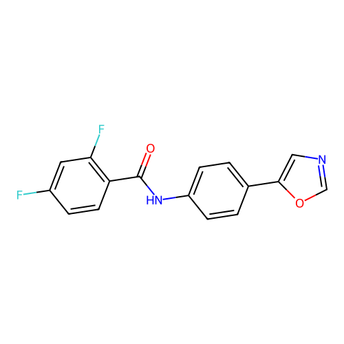 2,4-difluoro-N-[4-(1,3-oxazol-5-yl)phenyl]benzamide structure