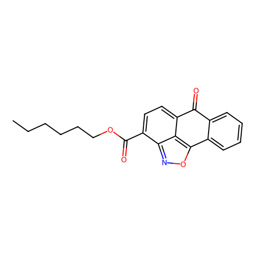 hexyl 6-oxo-6H-anthra[1,9-cd]isoxazole-3-carboxylate structure