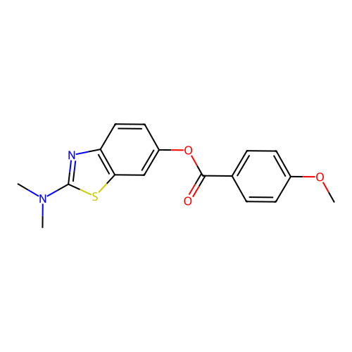 2-(Dimethylamino)benzo[d]thiazol-6-yl 4-methoxybenzoate structure