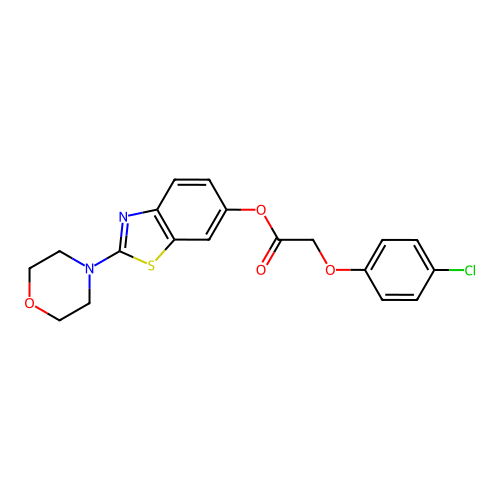2-Morpholinobenzo[d]thiazol-6-yl 2-(4-chlorophenoxy)acetate structure