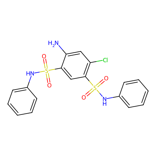 4-amino-6-chloro-N1,N3-diphenylbenzene-1,3-disulfonamide structure