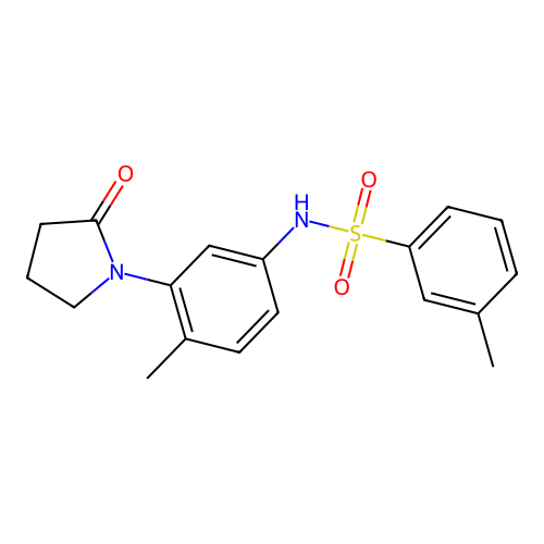 3-methyl-N-(4-methyl-3-(2-oxopyrrolidin-1-yl)phenyl)benzenesulfonamide structure