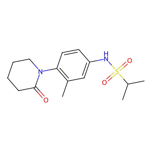 N-[3-methyl-4-(2-oxopiperidin-1-yl)phenyl]propane-2-sulfonamide structure