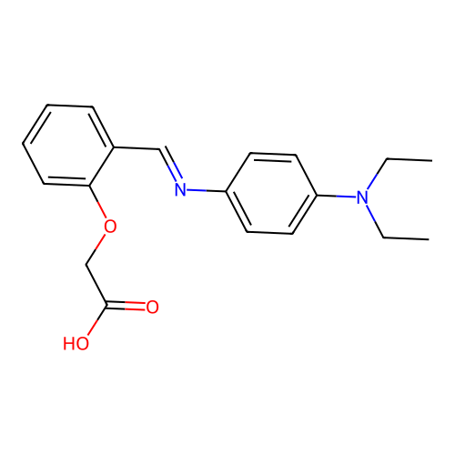 {2-[(E)-{[4-(diethylamino)phenyl]imino}methyl]phenoxy}acetic acid structure