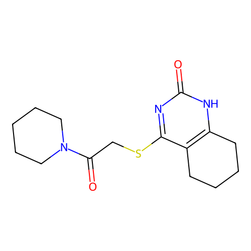 4-(2-oxo-2-piperidin-1-ylethyl)sulfanyl-5,6,7,8-tetrahydro-1H-quinazolin-2-one structure
