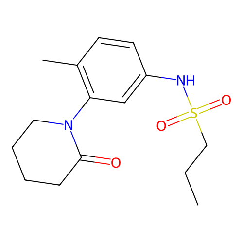 N-[4-methyl-3-(2-oxopiperidin-1-yl)phenyl]propane-1-sulfonamide structure