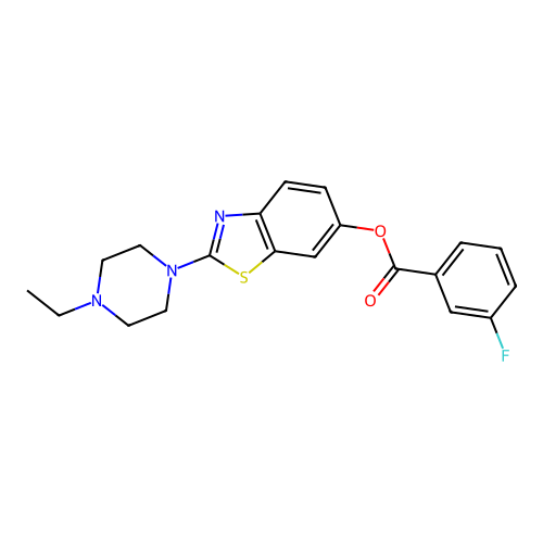 2-(4-Ethylpiperazin-1-yl)benzo[d]thiazol-6-yl 3-fluorobenzoate structure