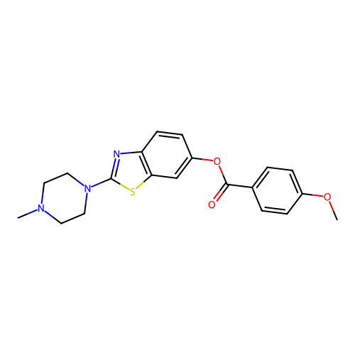 2-(4-Methylpiperazin-1-yl)benzo[d]thiazol-6-yl 4-methoxybenzoate structure