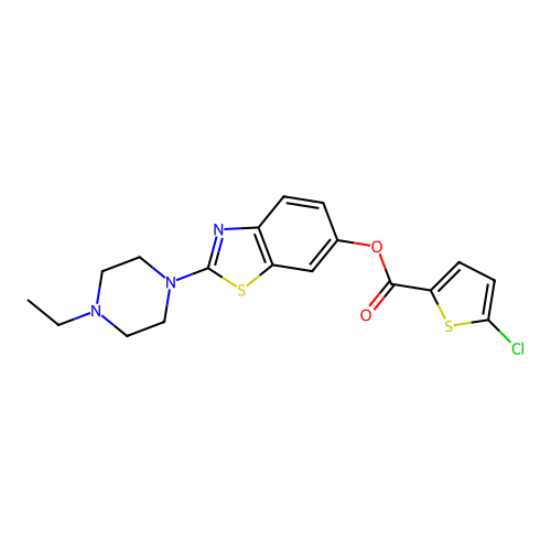 2-(4-Ethylpiperazin-1-yl)benzo[d]thiazol-6-yl 5-chlorothiophene-2-carboxylate structure