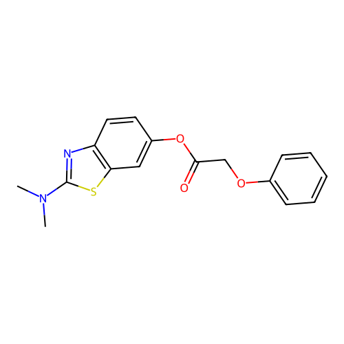 2-(Dimethylamino)benzo[d]thiazol-6-yl 2-phenoxyacetate structure