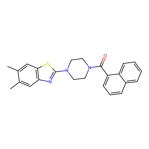 (4-(5,6-Dimethylbenzo[d]thiazol-2-yl)piperazin-1-yl)(naphthalen-1-yl)methanone structure