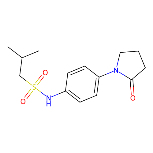 2-methyl-N-[4-(2-oxopyrrolidin-1-yl)phenyl]propane-1-sulfonamide structure