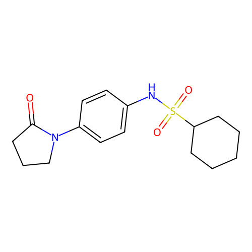 N-[4-(2-oxopyrrolidin-1-yl)phenyl]cyclohexanesulfonamide structure