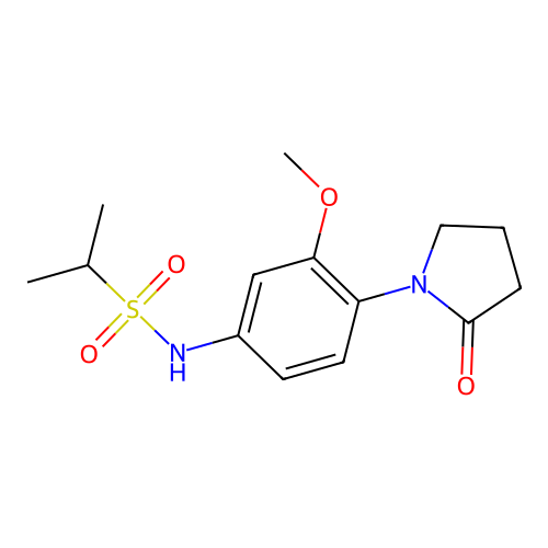 N-[3-methoxy-4-(2-oxopyrrolidin-1-yl)phenyl]propane-2-sulfonamide structure