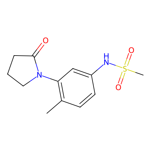 N-[4-methyl-3-(2-oxopyrrolidin-1-yl)phenyl]methanesulfonamide structure
