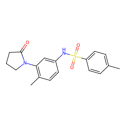 4-methyl-N-[4-methyl-3-(2-oxopyrrolidin-1-yl)phenyl]benzenesulfonamide structure