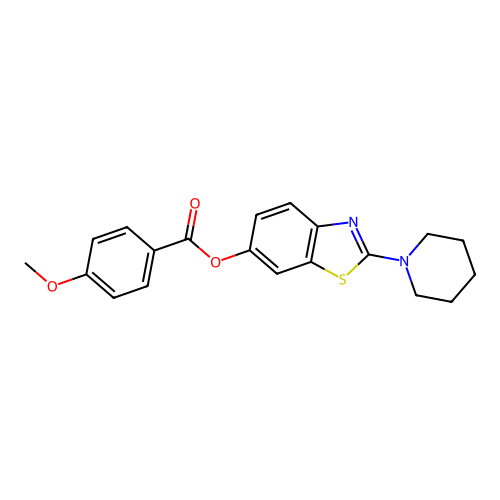 2-(Piperidin-1-yl)benzo[d]thiazol-6-yl 4-methoxybenzoate structure