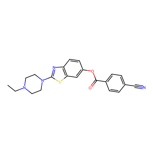 2-(4-Ethylpiperazin-1-yl)benzo[d]thiazol-6-yl 4-cyanobenzoate structure