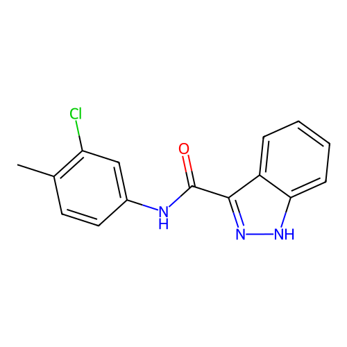 N-(3-chloro-4-methylphenyl)-1H-indazole-3-carboxamide structure
