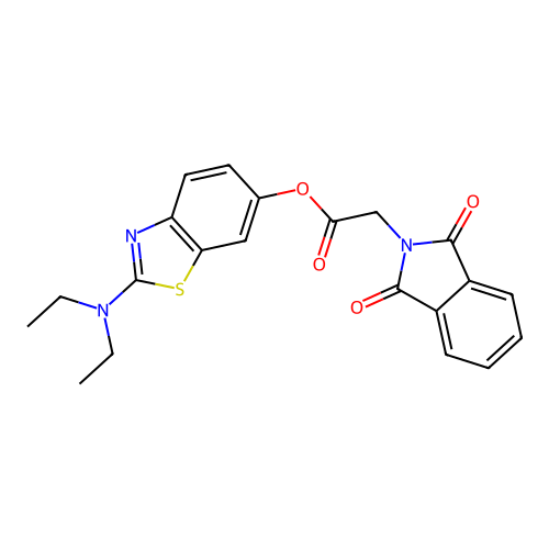 2-(Diethylamino)benzo[d]thiazol-6-yl 2-(1,3-dioxoisoindolin-2-yl)acetate structure