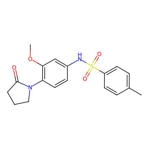 N-(3-methoxy-4-(2-oxopyrrolidin-1-yl)phenyl)-4-methylbenzenesulfonamide structure
