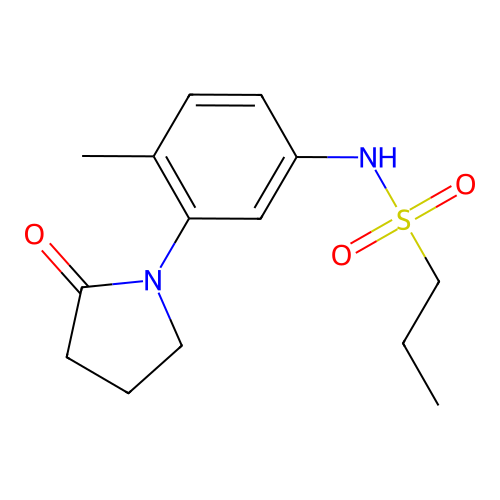 N-[4-methyl-3-(2-oxopyrrolidin-1-yl)phenyl]propane-1-sulfonamide structure
