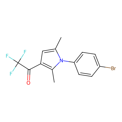 1-[1-(4-bromophenyl)-2,5-dimethyl-1H-pyrrol-3-yl]-2,2,2-trifluoro-1-ethanone structure