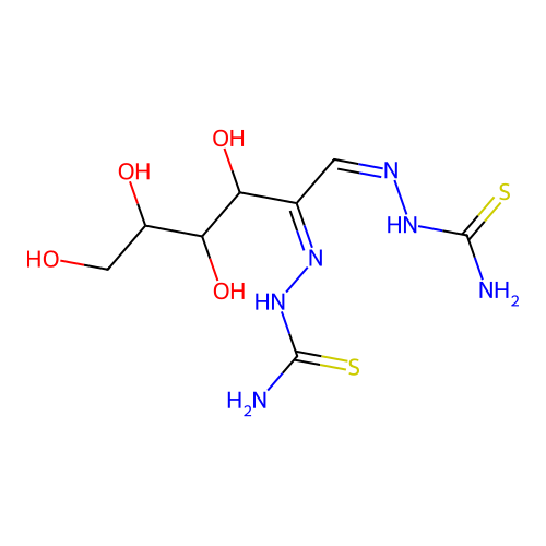 arabino-Hexos-2-ulose, bis((aminothioxomethyl)hydrazone)- structure