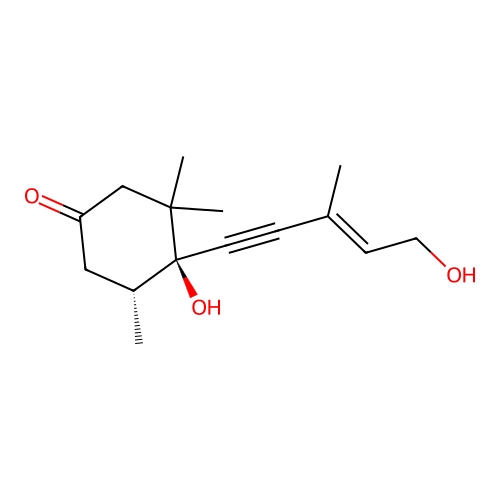 (4S,5R)-4-hydroxy-4-[(E)-5-hydroxy-3-methylpent-3-en-1-ynyl]-3,3,5-trimethylcyclohexan-1-one structure