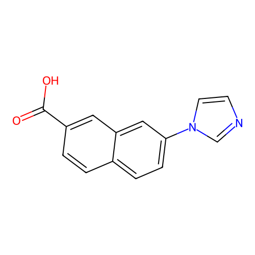 2-Naphthalenecarboxylic acid, 7-(1H-imidazol-1-yl)- structure