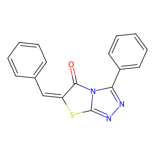 Thiazolo(2,3-c)-1,2,4-triazol-5(6H)-one, 3-phenyl-6-(phenylmethylene)- structure