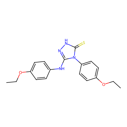 3-(4-ethoxyanilino)-4-(4-ethoxyphenyl)-1H-1,2,4-triazole-5-thione structure
