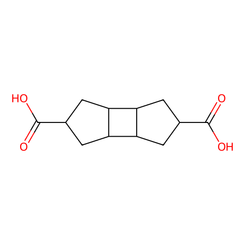 Perhydrocyclobuta(1,2:3,4)dicyclopentene-2,5-dicarboxylic acid structure