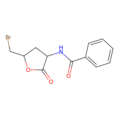 Tetrahydrofuran-2-one, 3-benzoylamino-5-bromomethyl- structure