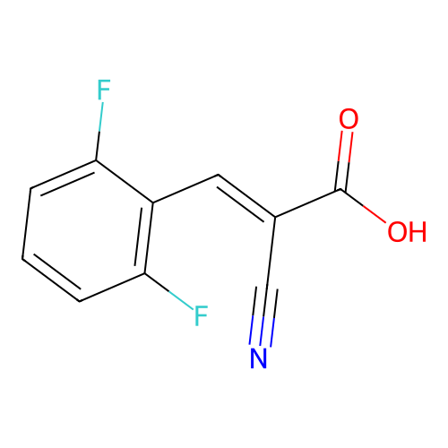 (E)-2-cyano-3-(2,6-difluorophenyl)prop-2-enoic acid structure