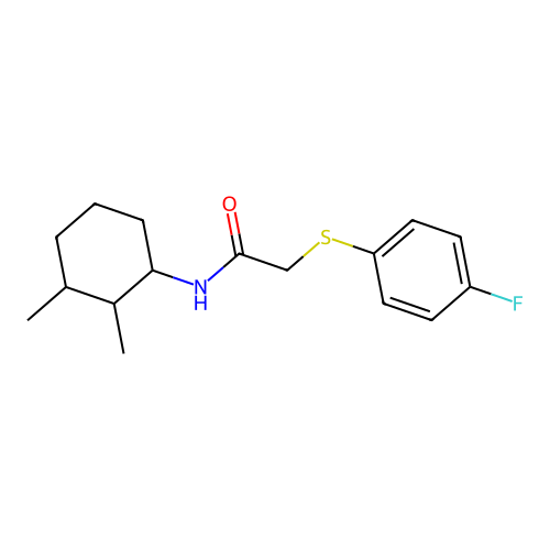 N-(2,3-dimethylcyclohexyl)-2-(4-fluorophenyl)sulfanylacetamide structure