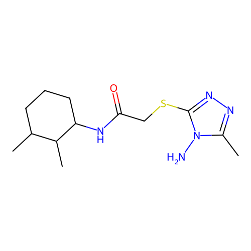 2-[(4-amino-5-methyl-1,2,4-triazol-3-yl)sulfanyl]-N-(2,3-dimethylcyclohexyl)acetamide structure