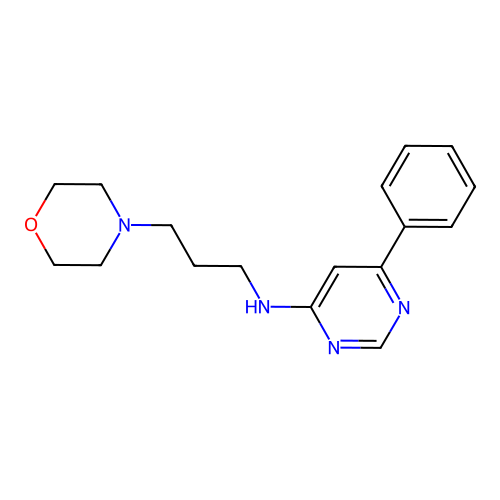 N-[3-(4-morpholinyl)propyl]-N-(6-phenyl-4-pyrimidinyl)amine structure