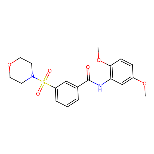 N-(2,5-dimethoxyphenyl)-3-morpholin-4-ylsulfonylbenzamide structure