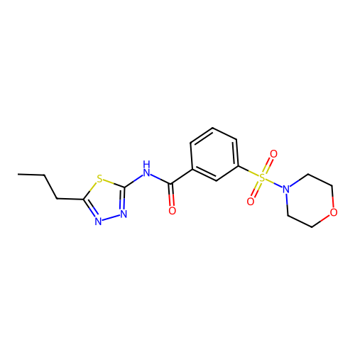 3-(morpholinosulfonyl)-N-(5-propyl-1,3,4-thiadiazol-2-yl)benzamide structure